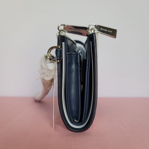 MICHAEL KORS Jet Set Double Zip Signature Phone Wristlet-Ocean Blue Mult 🎈$108⭐ - Picture 11 of 16